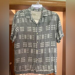 Tommy Bahama Gray and White Casual Button Down Shirt